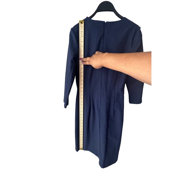 J.McLaughlin Sophia Dress Navy Radio Waves Jacquard Size XS 3/4 Sleeve NWT - Picture 5 of 6